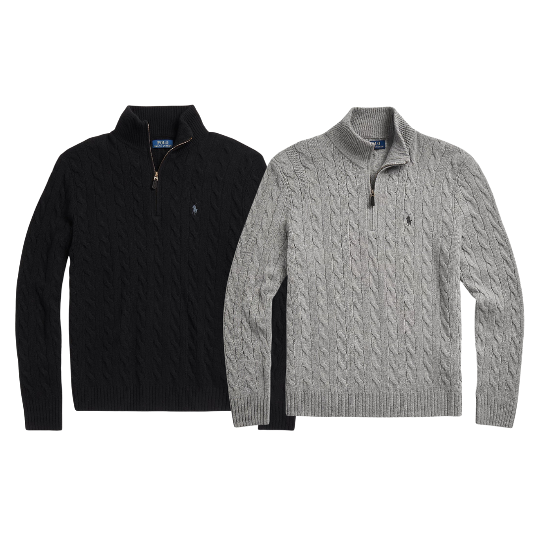 ᏒⅬ® Wol-Cashmere Kabeltrui 1+1