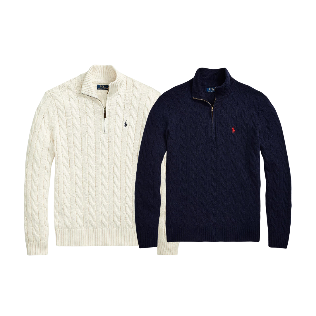 ᏒⅬ® Wol-Cashmere Kabeltrui 1+1